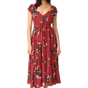 Free People Red Floral All I Got Maxi Dress - Sz 6